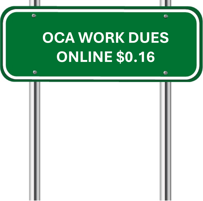 OCA Work Dues Online $0.16